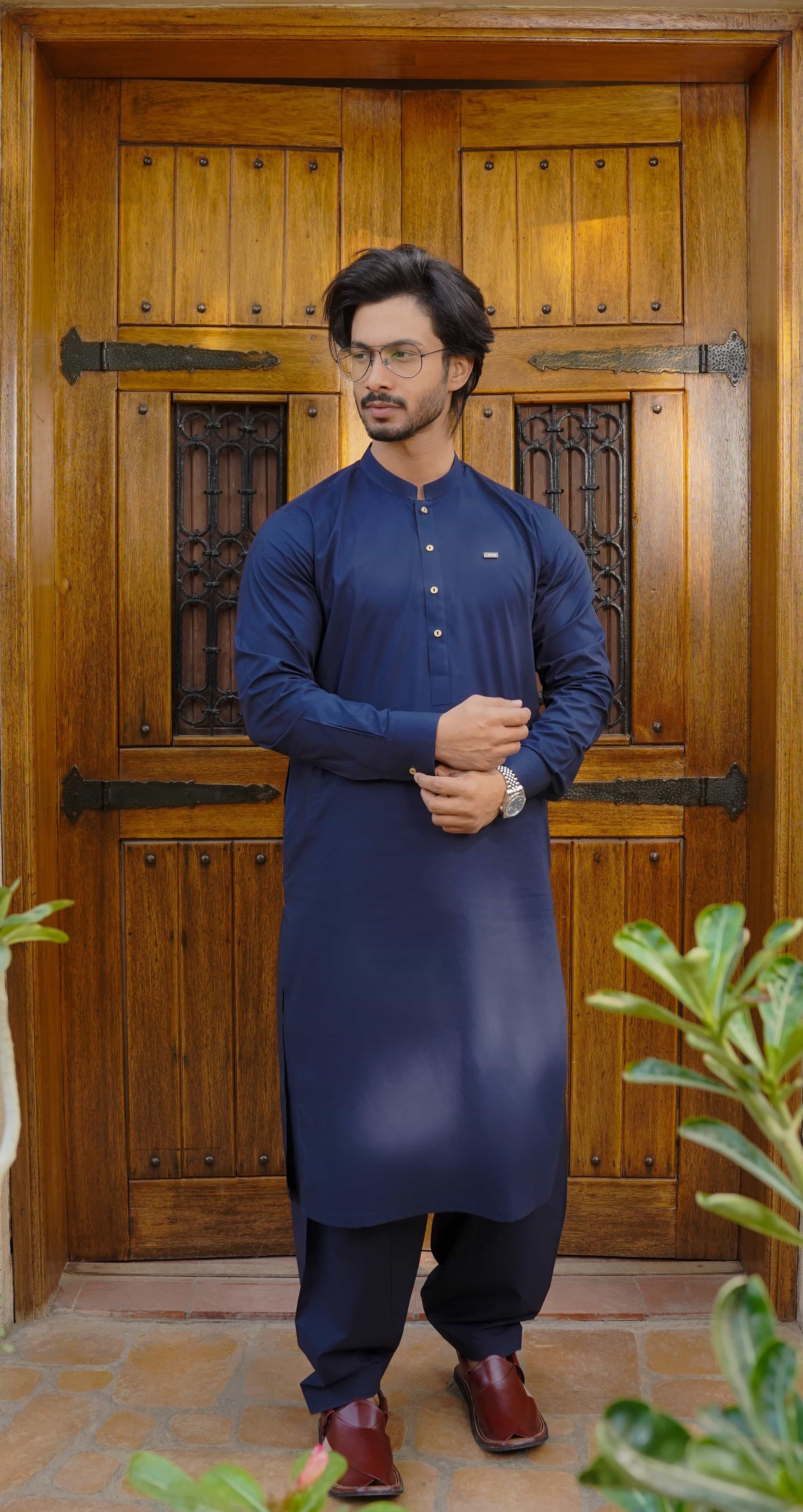 Navy Blue Kameez Shalwar