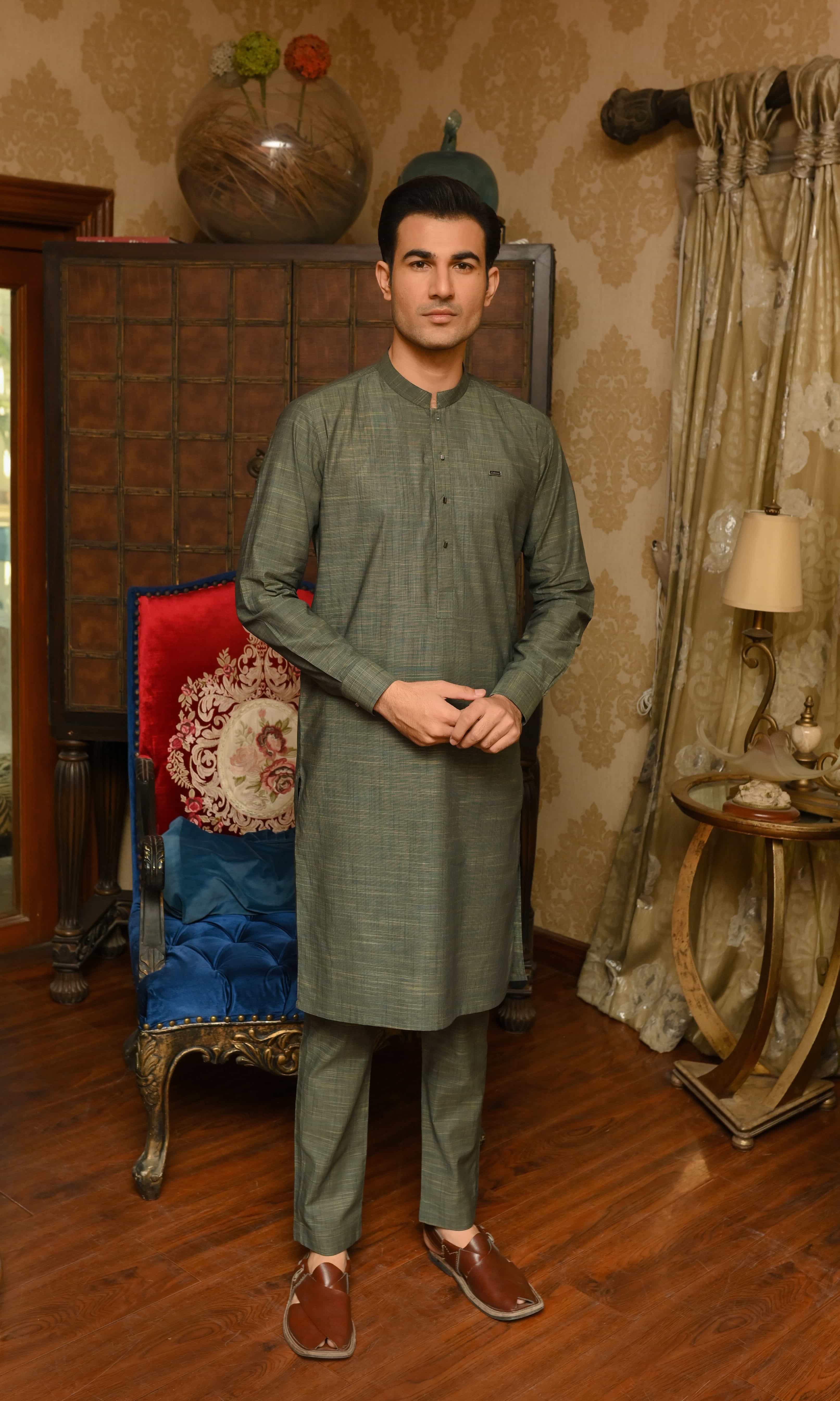 TWO-TONE GREEN KURTA PAJAMA