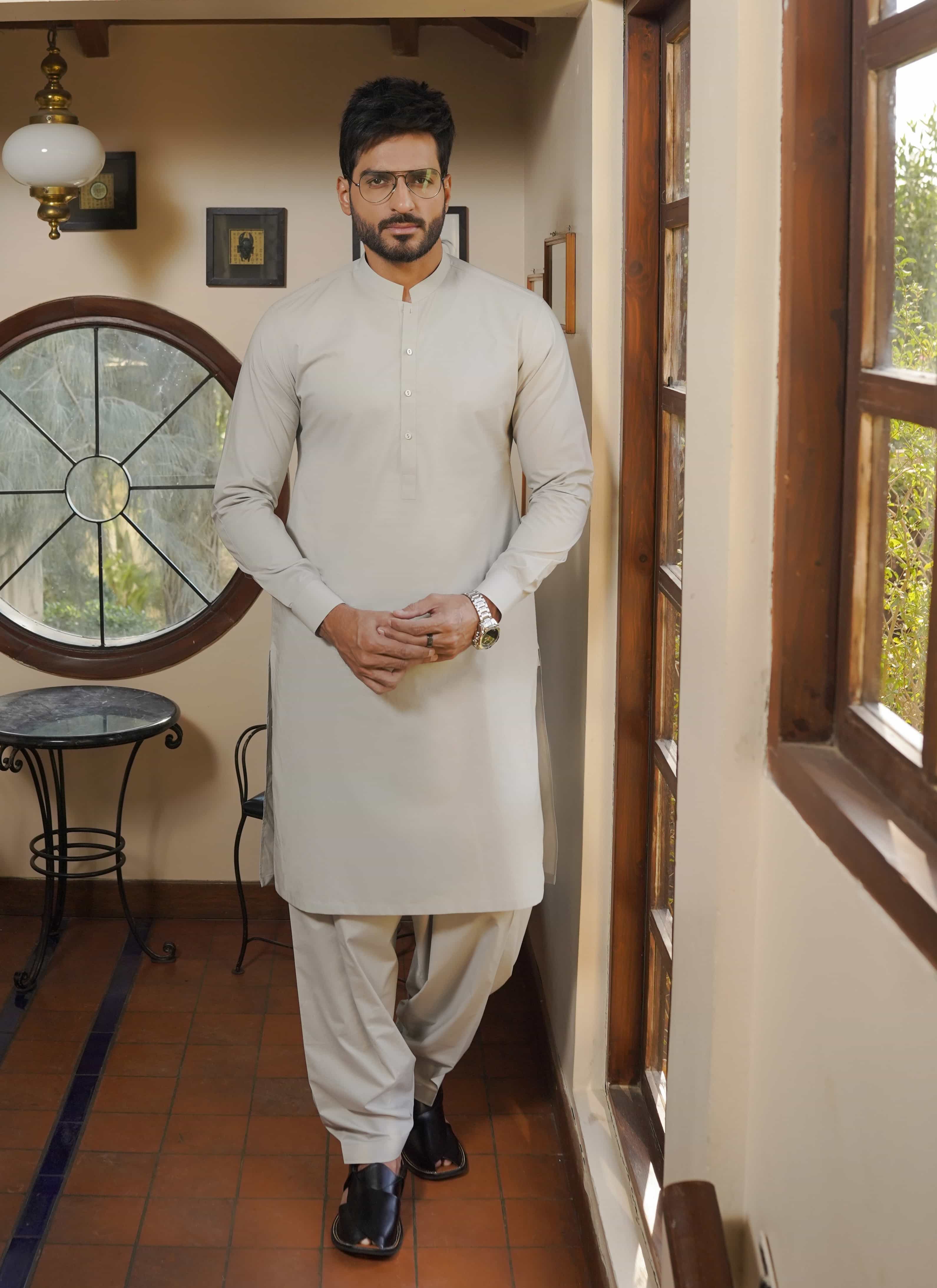 Cloud Gray Kameez Shalwar