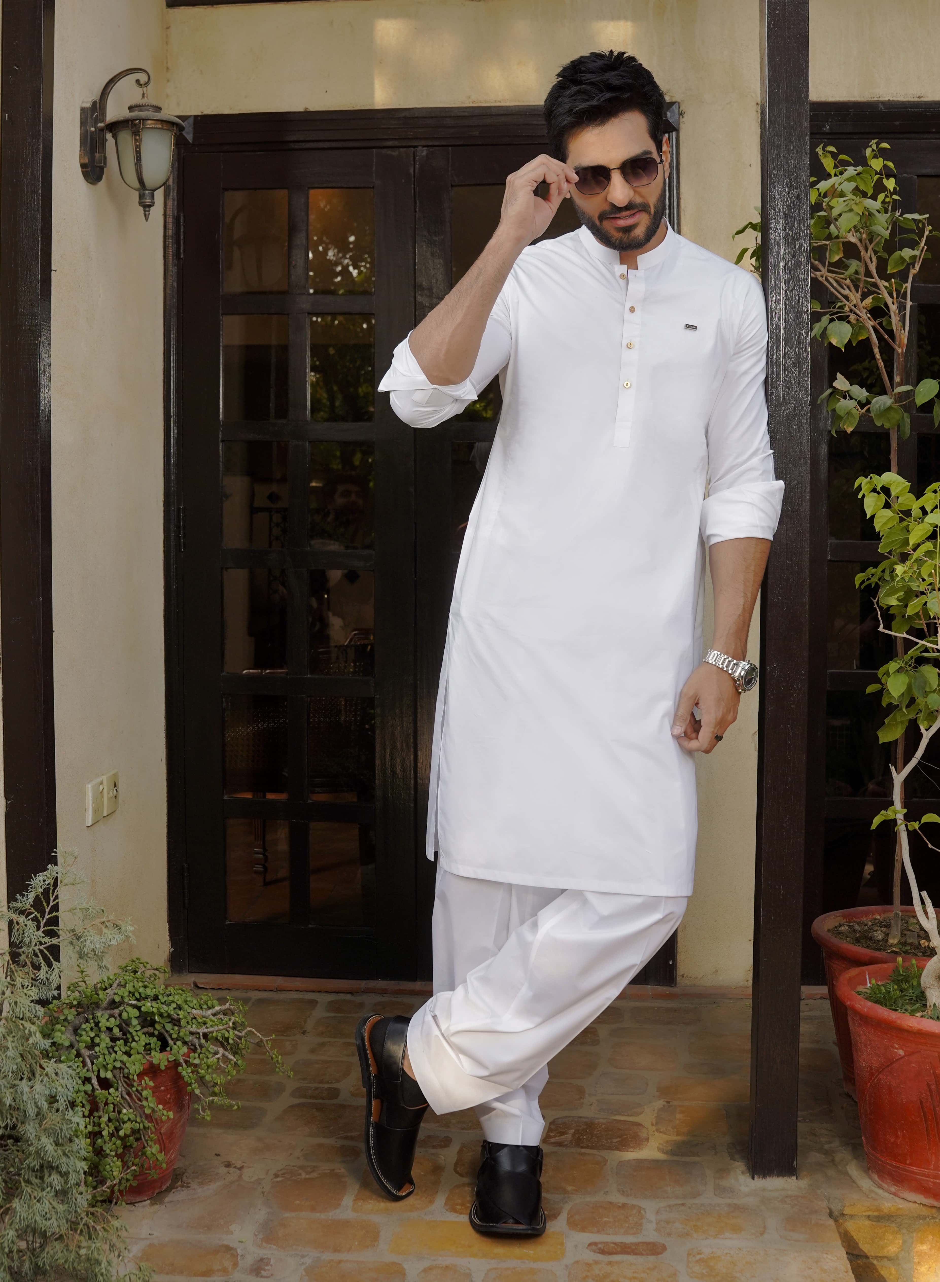 Classic White Kameez Shalwar