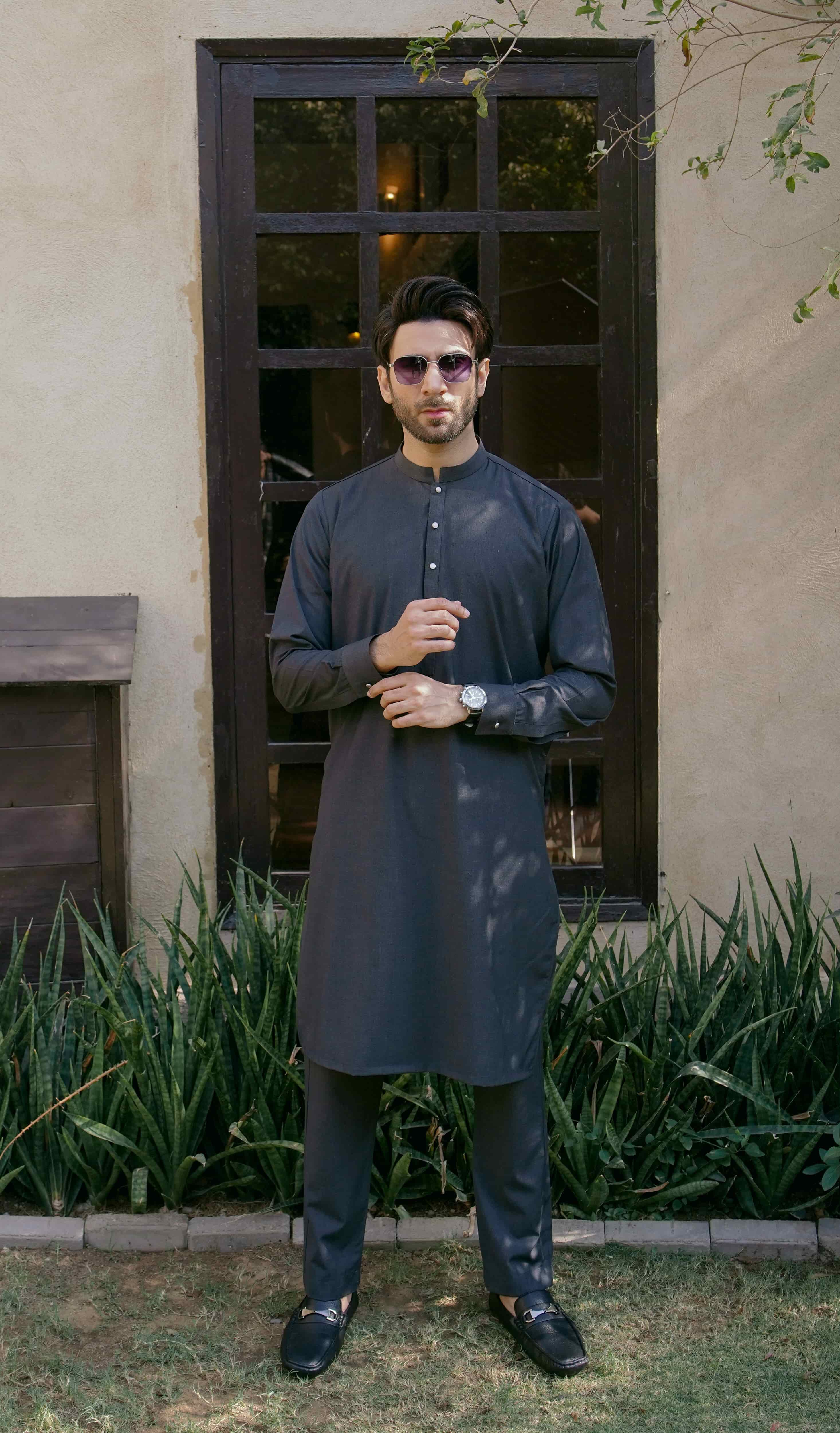 CHARCOAL GRAY KURTA PAJAMA