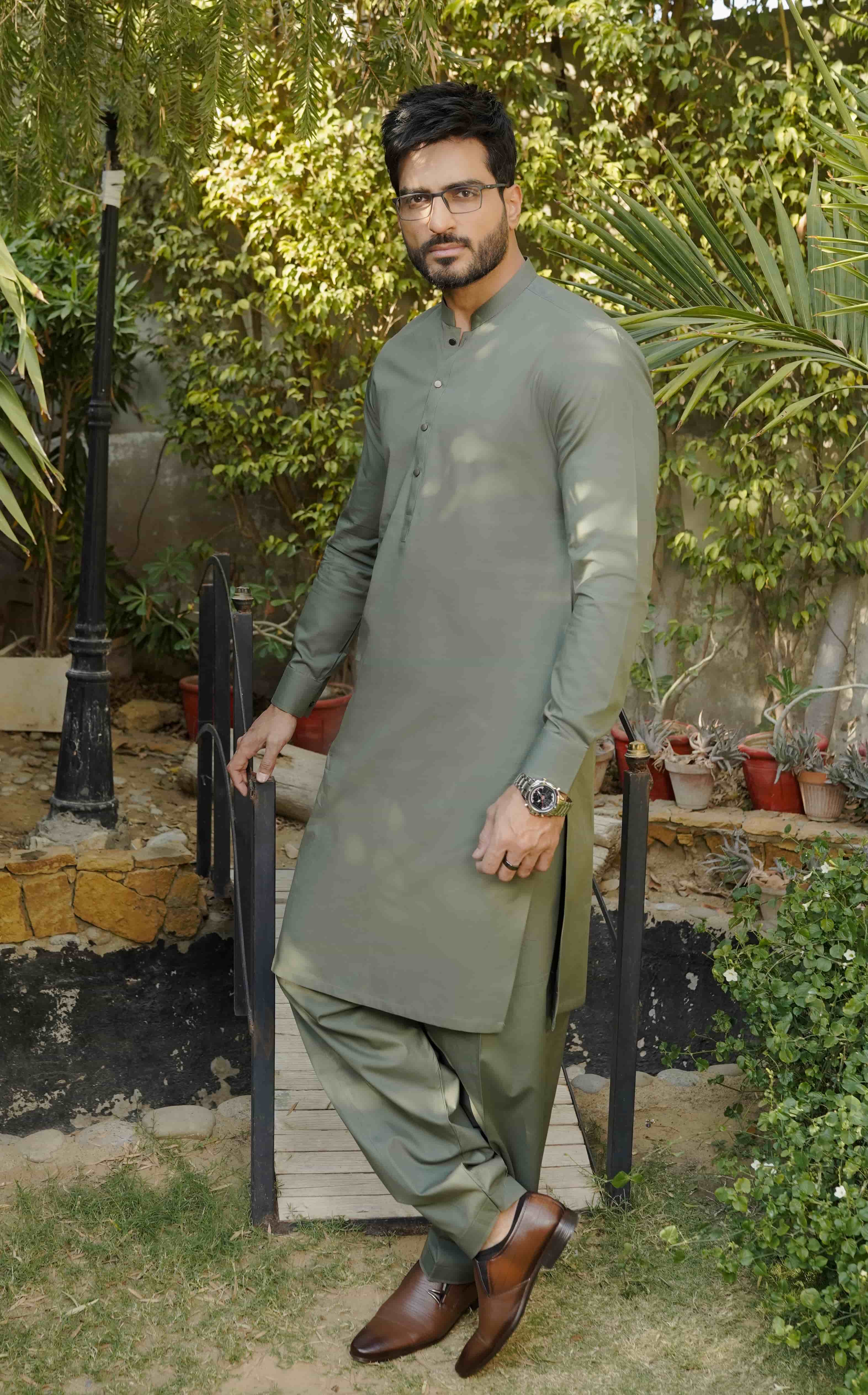 Green Blended Kameez Shalwar