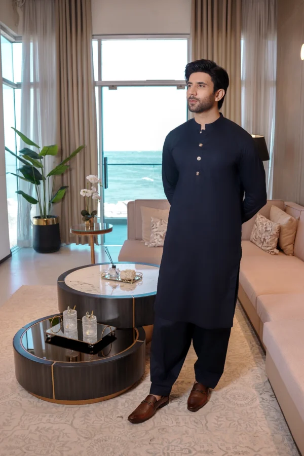Navy Blue Kameez Shalwar