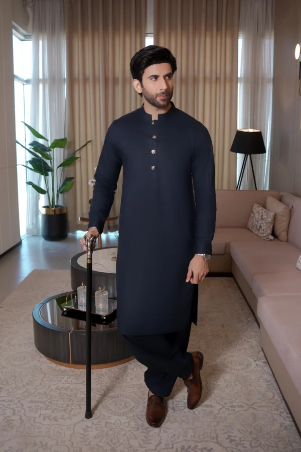 Navy Blue Kameez Shalwar