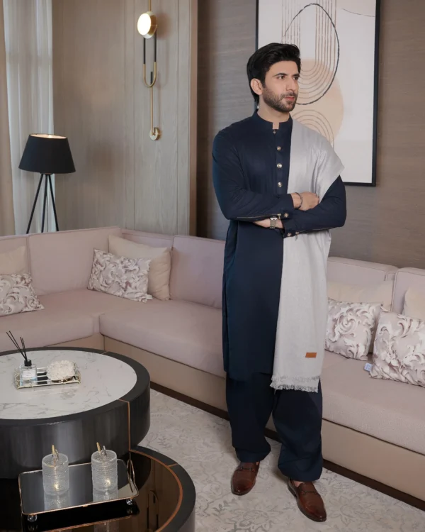 Light Gray Shawl For Men