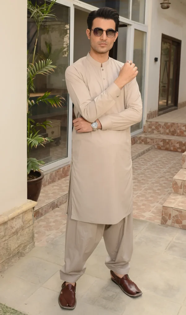 Ice Gray Kameez Shalwar