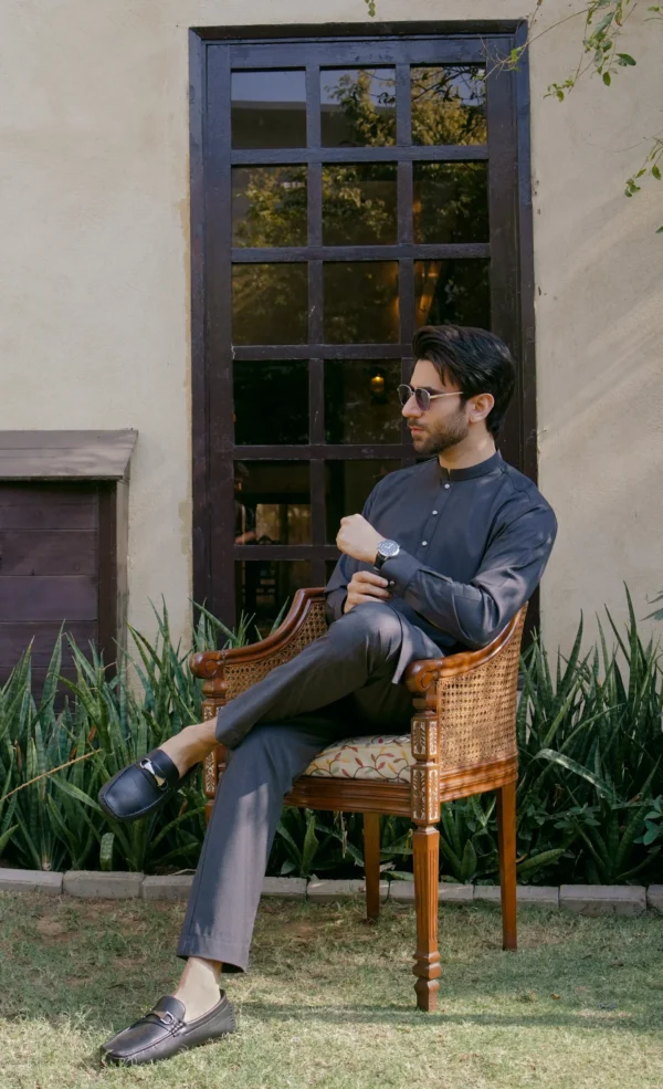 Charcoal Gray Kurta Pajama