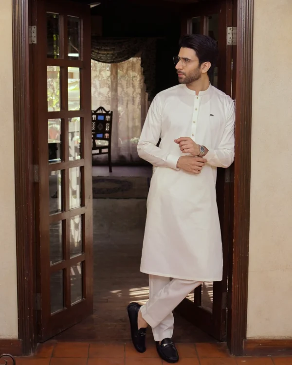 Cream Kurta Pajama For Men