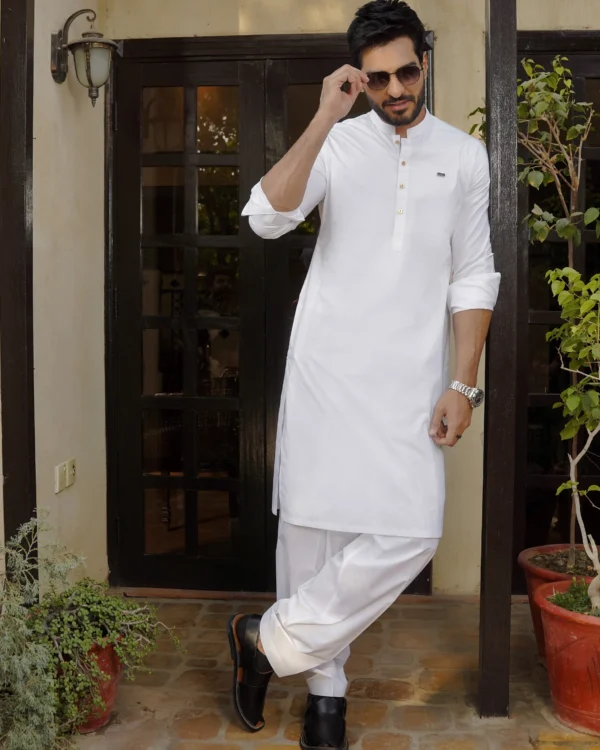 White Kameez Shalwar For Men